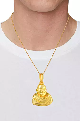 Brass micron gold baba neem karoli pendant