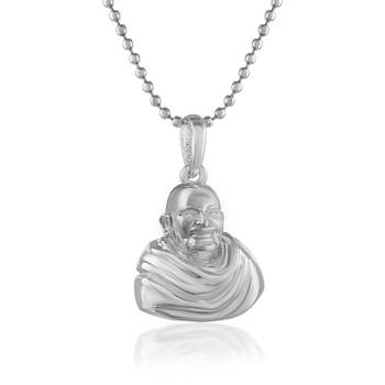 Brass anti fade silver plated baba neem karoli pendant 4