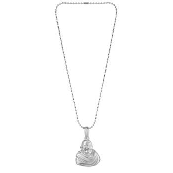 Brass anti fade silver plated baba neem karoli pendant 5