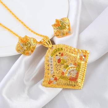 Brass micron gold meenakari handmade pendant for women 1
