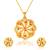 Brass micron gold plated floral design meenakari handmade pendant for women