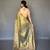 Olive Green Shining Tissue silk blend Saree 