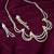 Silver rhinestone cz studded diamond look necklace set for women