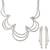 Silver rhinestone cz studded diamond look necklace set for women