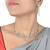 Silver rhinestone cz studded diamond look necklace set for women