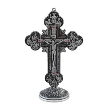brass antique silver decorative cross stand 1