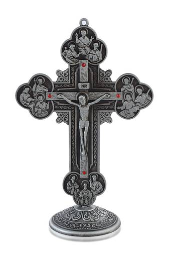 Brass antique silver christian jesus cross crucifix stand home decor