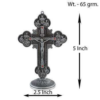 brass antique silver decorative cross stand 3
