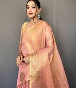 Pink Shining Tissue silk blend Saree 