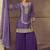 Violet chinon silk embroidered designer sharara suit