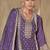 Violet chinon silk embroidered designer sharara suit