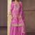 Pink chinon silk embroidered designer sharara suit