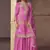 Pink chinon silk embroidered designer sharara suit