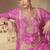 Pink chinon silk embroidered designer sharara suit