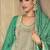 Bottel green chinon silk embroidered designer sharara suit