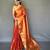 Red Shining Tissue silk blend Saree 