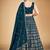 Memorable Teal Blue Embroidered Georgette Wedding Lehenga Choli