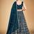 Memorable Teal Blue Embroidered Georgette Wedding Lehenga Choli
