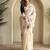 White Tussar silk blend Embroidered Saree