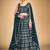 Memorable Teal Blue Embroidered Georgette Wedding Lehenga Choli