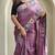 Lavender Tussar silk blend Embroidered Saree