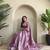 Lavender Tussar silk blend Embroidered Saree