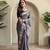 Grey Tussar silk blend Embroidered Saree