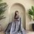 Grey Tussar silk blend Embroidered Saree