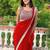 red georgette sequin saree with blouse