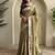 Olive Tussar silk blend Embroidered Saree