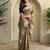 Olive Tussar silk blend Embroidered Saree
