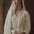 Off white chinon silk embroidered designer palazzo suit