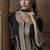 Black chinon silk embroidered designer plazzo suit