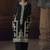 Black chinon silk embroidered designer plazzo suit