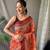 Orange Cotton Digital Printed Saree