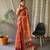 Orange Cotton Digital Printed Saree