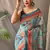 Blue Cotton Digital Printed Saree