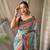 Blue Cotton Digital Printed Saree
