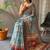 Blue Cotton Digital Printed Saree