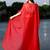 Designer Red Color Three Piece Set Party Wear Dress Flaired Palazzo With Shrug