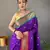 Purple Paithani silk blend Saree