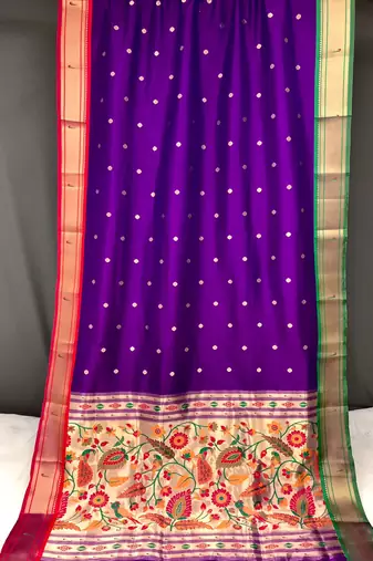 Purple Paithani silk blend Saree