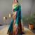 Teal Paithani silk blend Saree