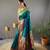 Teal Paithani silk blend Saree