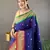 Navy Blue Paithani silk blend Saree