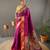 Magenta Paithani silk blend Saree