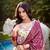 Thread Embroidered Floral Lehenga Choli With Gaji Silk Dupatta Set
