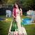 Thread Embroidered Floral Lehenga Choli With Gaji Silk Dupatta Set
