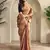 Pinkish Brown Shining Tissue silk blend Saree