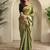 Olive Green Shining Tissue silk blend Saree